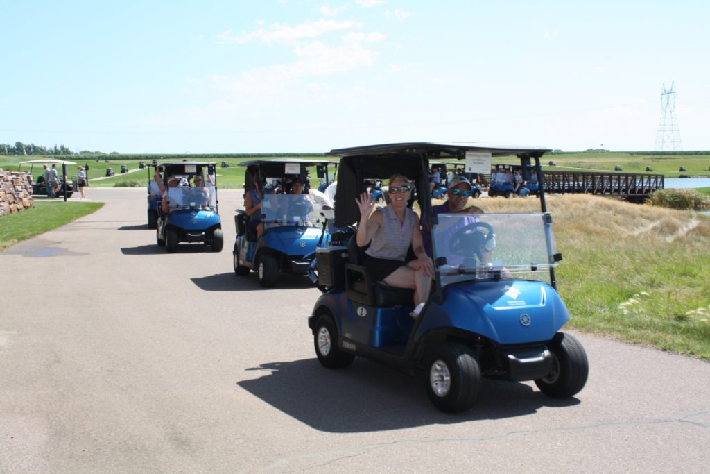 Parade of golf carts