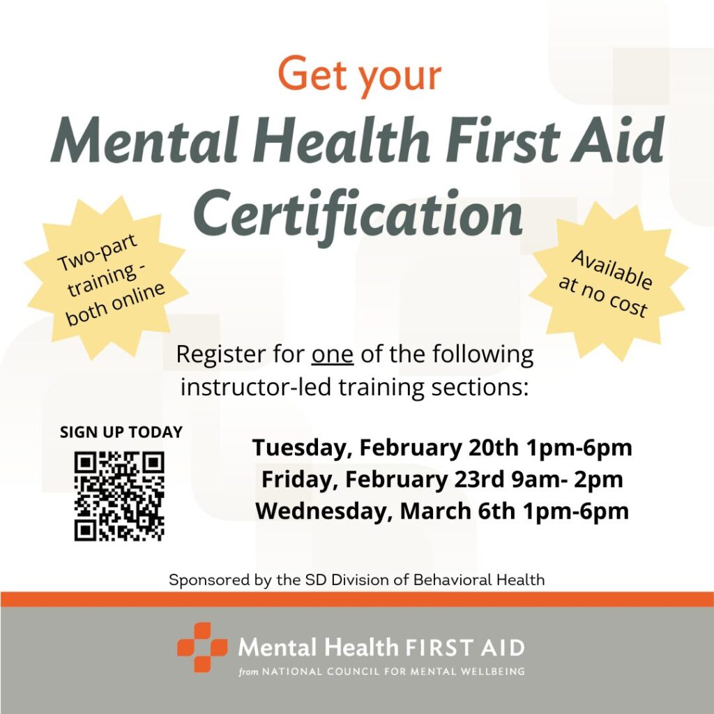 Get Your Mental Health First Aid Certification - flier