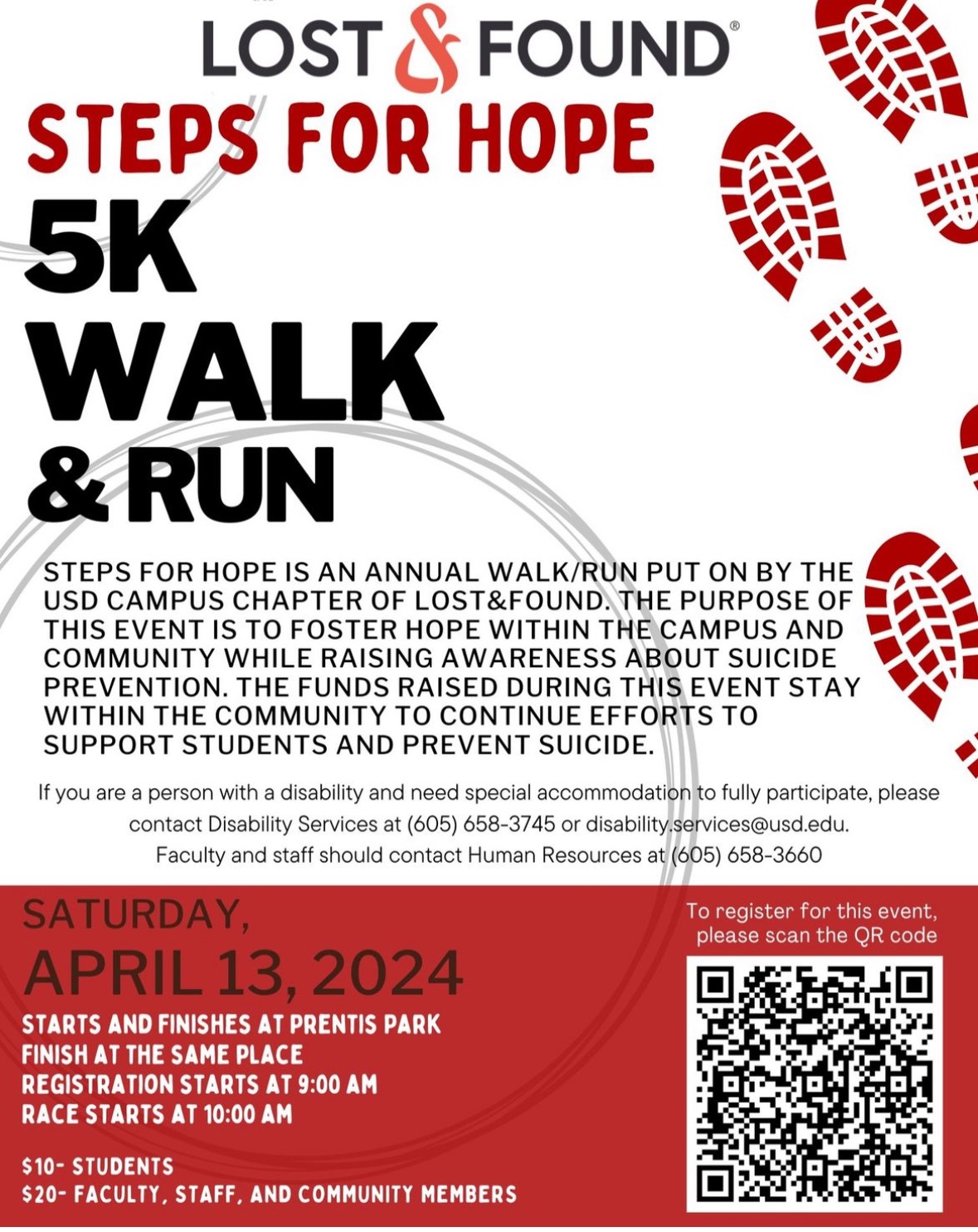 Steps for Hope 5K Walk and Run Flyer